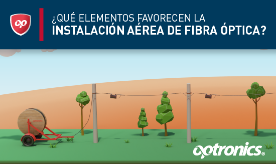 Instalación aérea de fibra óptica